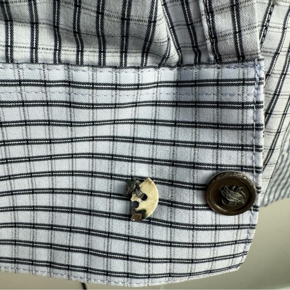 Theory Men’s Zack PS Button Down Dress Shirt Blue Striped Size Large - Picture 5 of 7